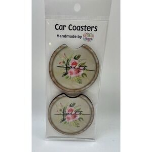 Set Of 2 Custom Made Neoprene Car Coasters Faith